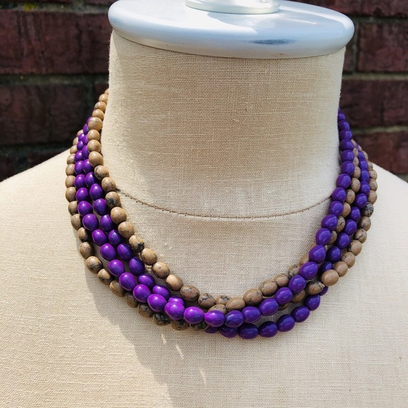 GAP Wooden Multi-colored Beaded Necklace - Picture 1 of 8